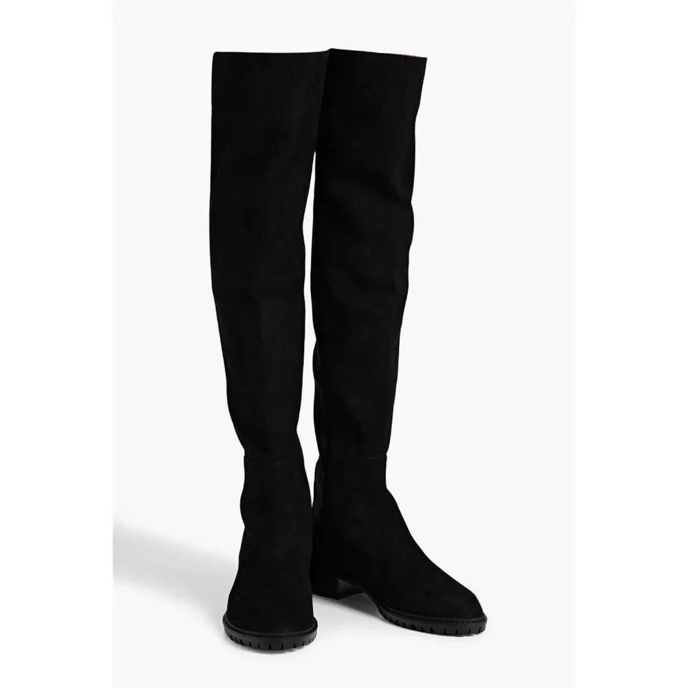 Stuart Weitzman City  Womens Over-the-knee OTK Stretchy Boots Black Suede US 9.5 - Picture 2 of 12